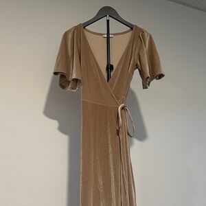 Baltic Born Tan Velvet Maxi Dress